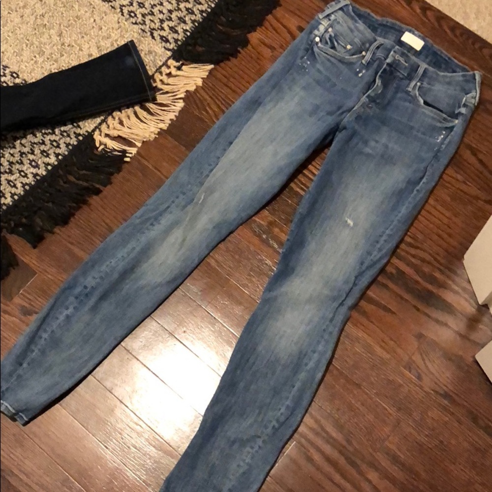 Mother distressed skinny jeans